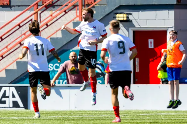 Clyde's James Hilton celebrates