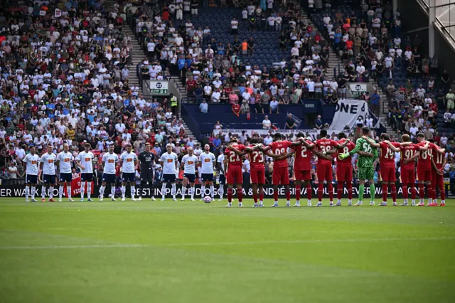 A minute's silence at Deepdale ahead of Preston v Liverpool in Diogo Jota's memory
