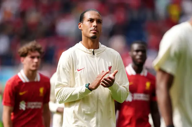 Liverpool's Virgil van Dijk following the pre-season friendly match at Deepdale Stadium, Preston.