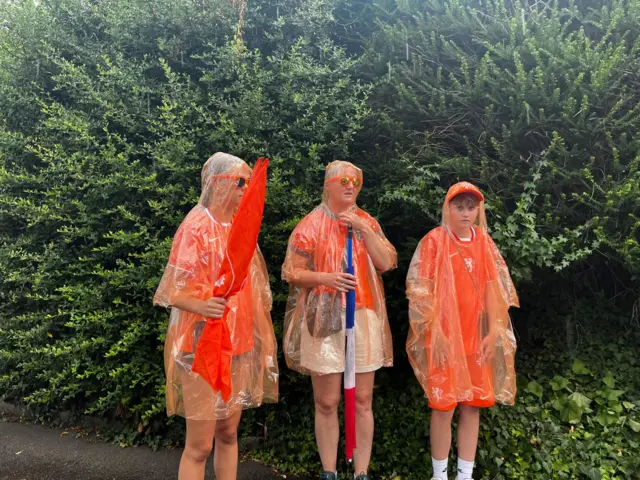 Netherlands fans in the rain