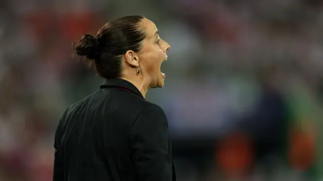 Rhian Wilkinson, Head Coach of Wales, reacts