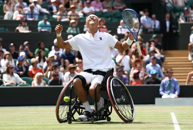 Tokito Oda celebrates
