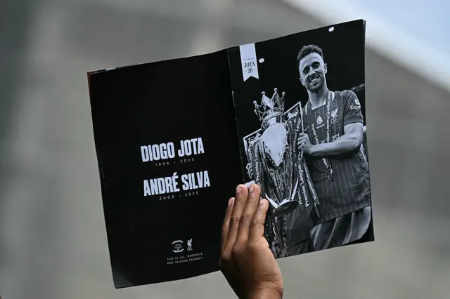 Back cover of a special programme to commemorate Diogo Jota and Andre Silva