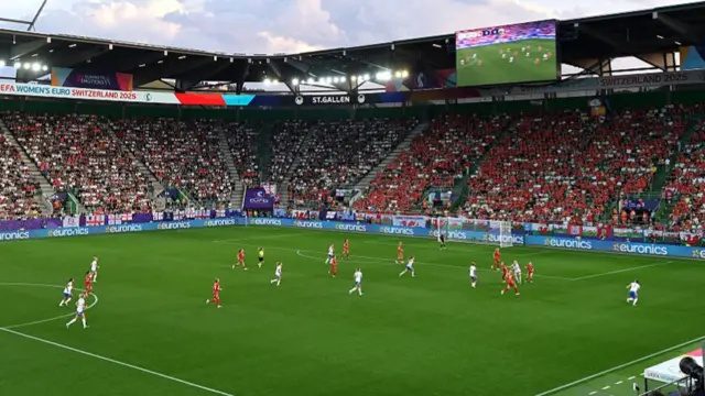 : A general view of play inside the stadium