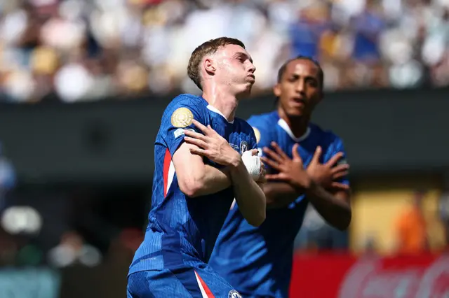 Cole Palmer celebrates after scoring for Chelsea