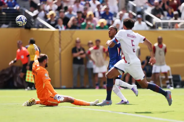 Joao Pedro scores Chelsea's third goal of the game against PSG