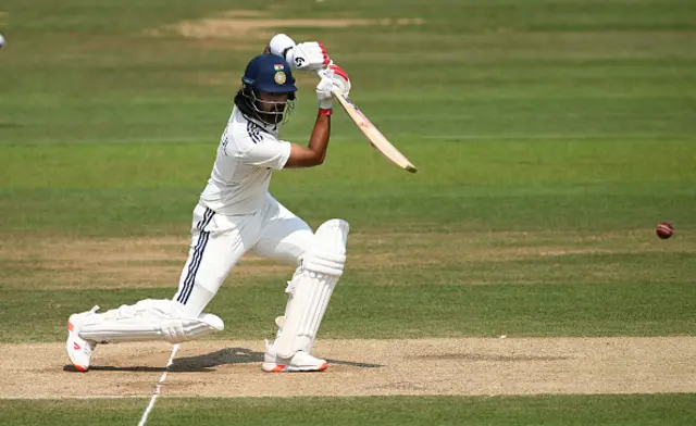 India batsman KL Rahul drives for runs