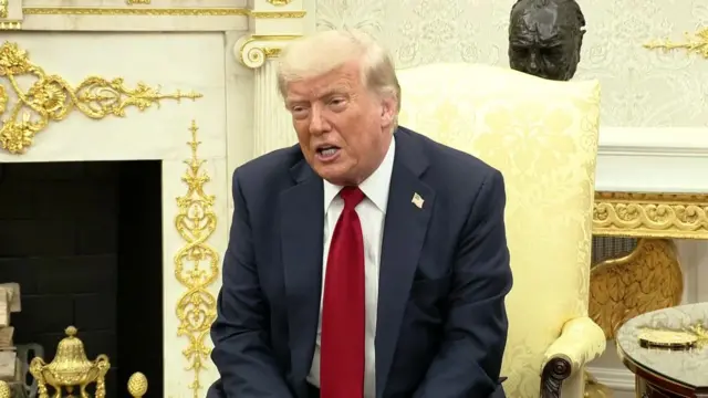 Trump speaking in the Oval Office