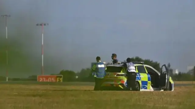 police car at the airport