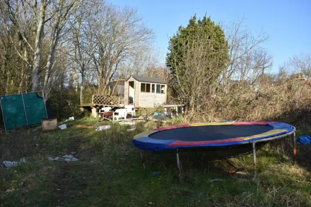 A shed in a field