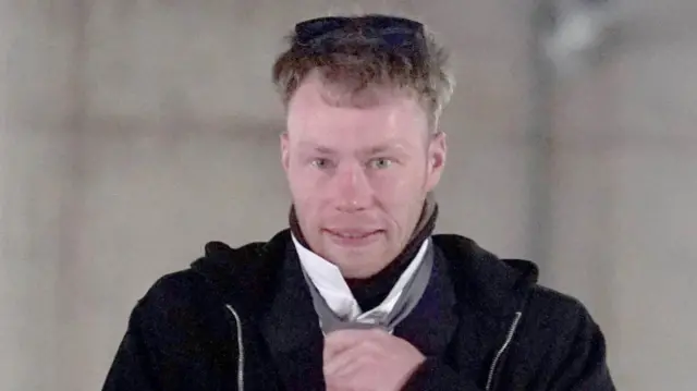 Adam Carruthers outside Newcastle Crown Court earlier this year