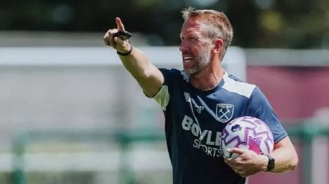 Graham Potter in pre-season with West Ham