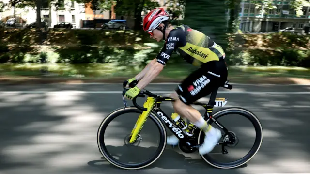 Jonas Vingegaard during stage 11 of the 2025 Tour de France