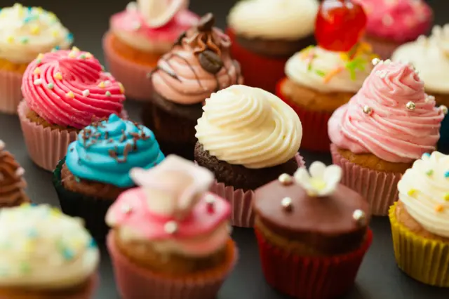 Cupcakes with different colour icing