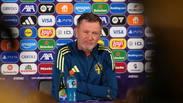 Peter Gerhardsson speaking to the media
