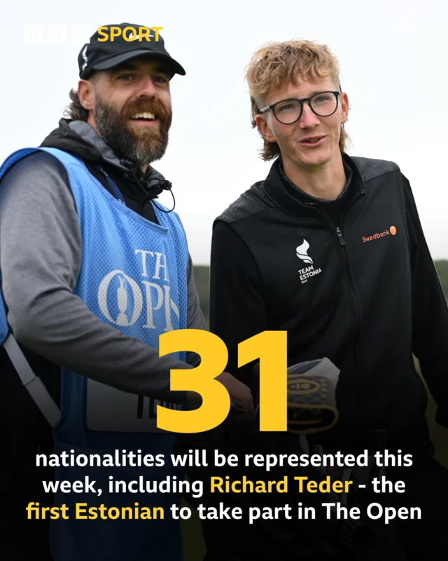 31 nationalities will be represented this week, including Richard Teder - the first Estonian to take part in The Open
