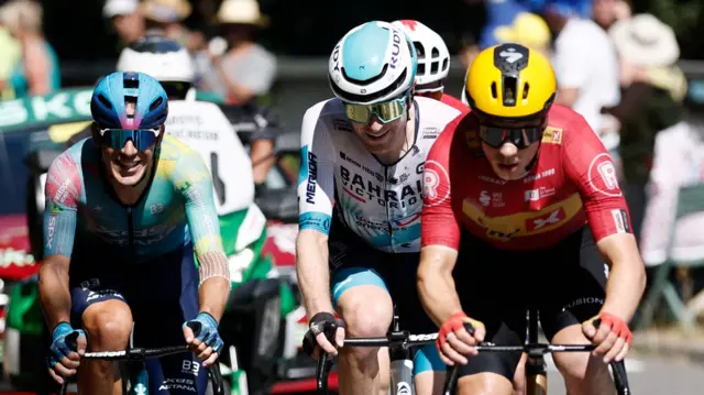 Lead group during stage 11 of the 2025 Tour de France