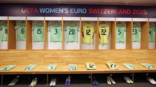 A general view inside the Italy dressing room
