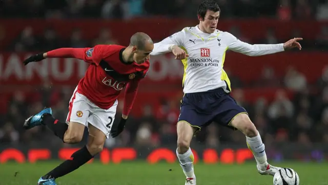 Bale in action against Manchester United