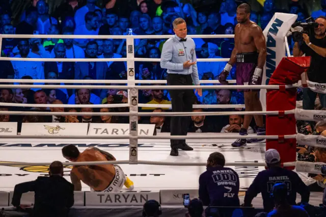 Oleksandr Usyk on the canvas