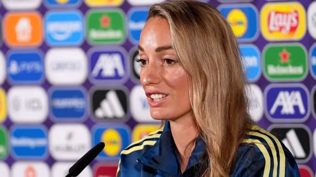 Asllani speaks to the media