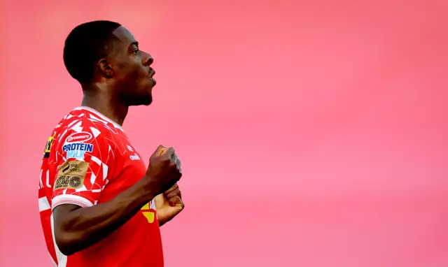 Mipo Odubeko celebrates
