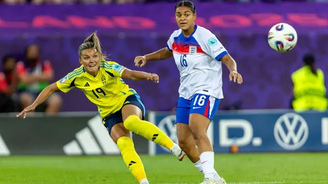 Johanna Rytting Kaneryd of Sweden passes the ball