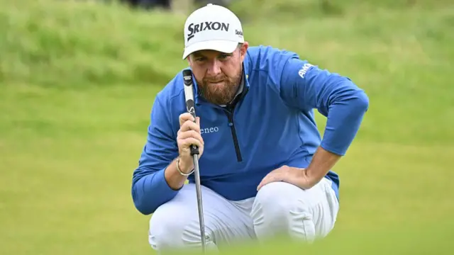 Shane Lowry reads the green ahead of a putt at The Open Championship