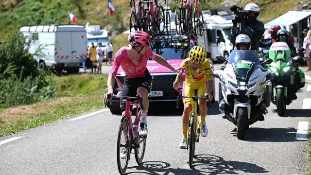 Harry Sweeny and Ben Healy during stage 12 of the 2025 Tour de France