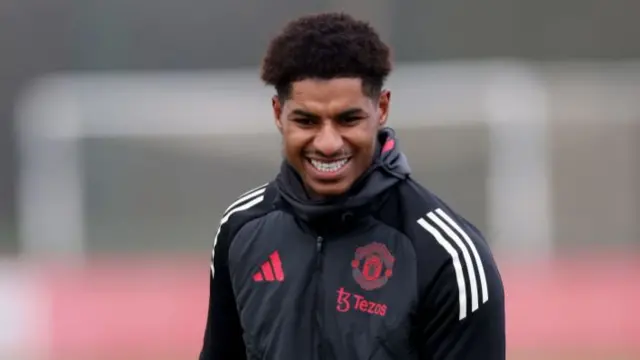 Marcus Rashford in Man Utd training