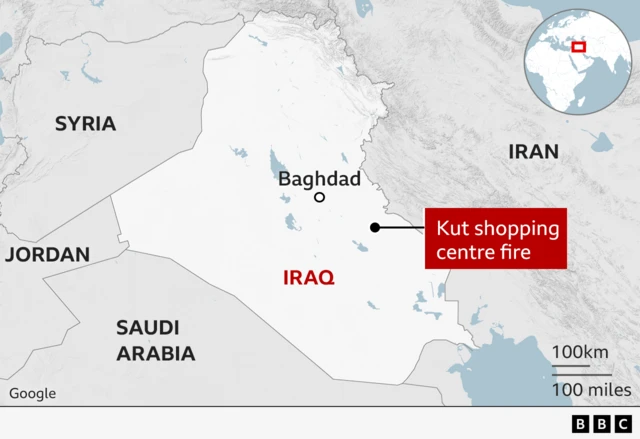 Locator map of al-Kut