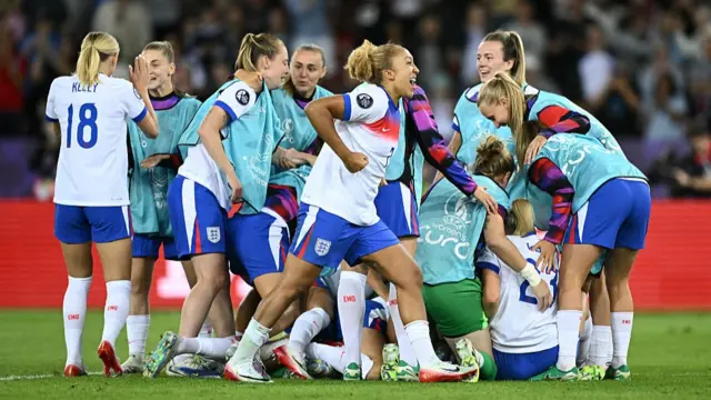 England celebrating