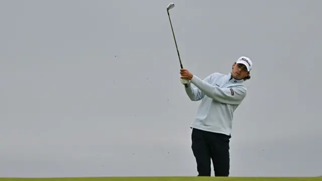 Jacob Skov Olesen after a shot at Royal Portrush for the 153rd Open Championship