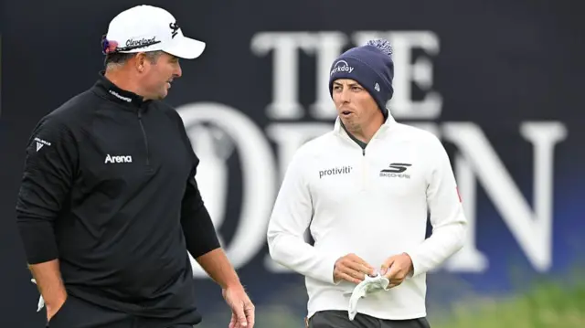 Ryan Fox with Matt Fitzpatrick at Royal Portrush for The Open Championship