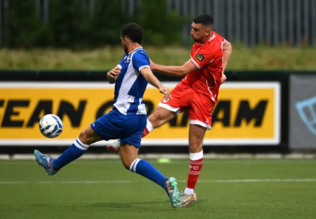Joe Gormley has a go at goal