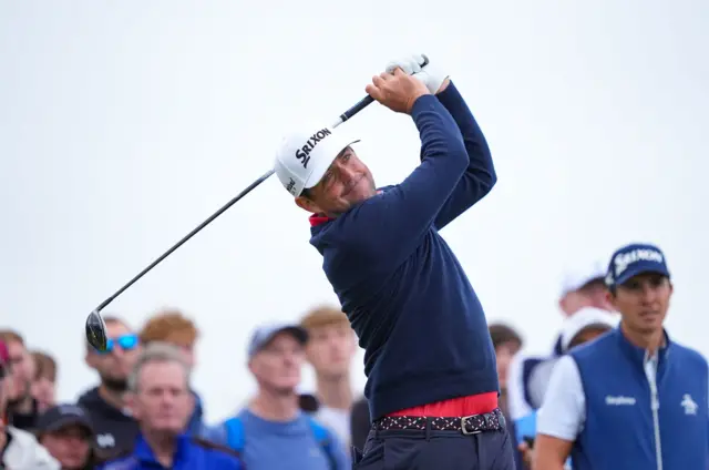Keegan Bradley tees off