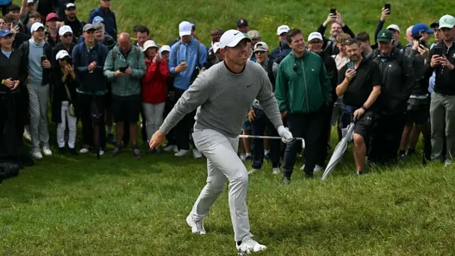 Rory McIlroy at The Open 2025 alongside crowds