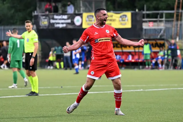 Joe Gormley celebrates scoring