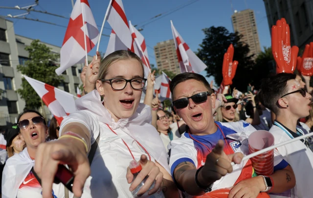 England fans with flags