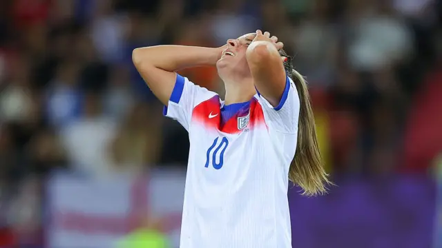 Ella Toone of England reacts after a missed chance