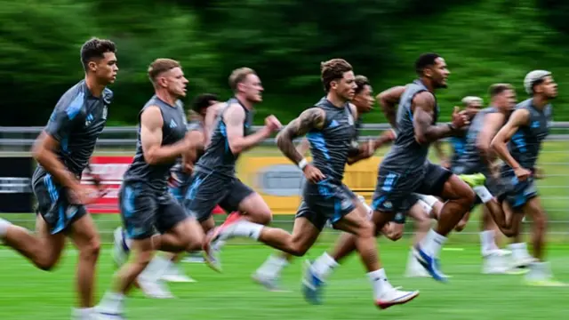 Newcastle fans in the pre-season training