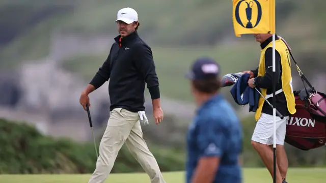 Brooks Koepka on the green at The Open Championship at Royal Portrush