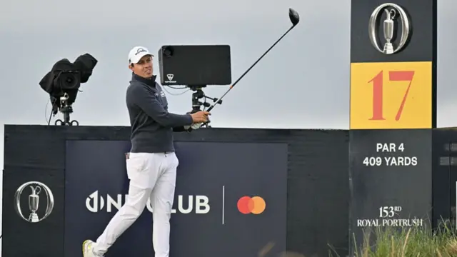 Matt Fitzpatrick at the 17th tee of Portrush for The Open
