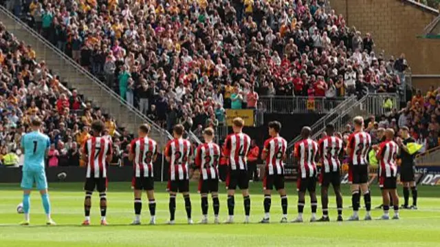 Brentford players with the fans
