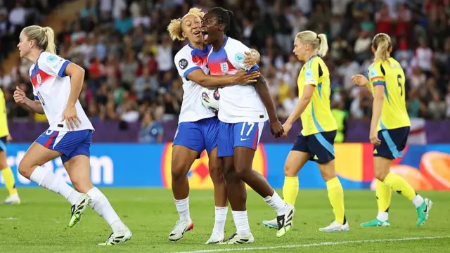England players celebrate