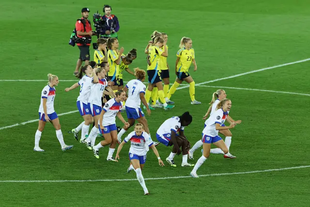 England players celebrate