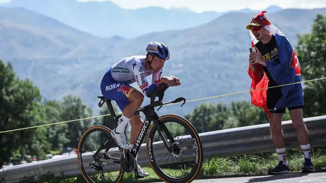 Primoz Roglic during stage 13 of the 2025 Tour de France