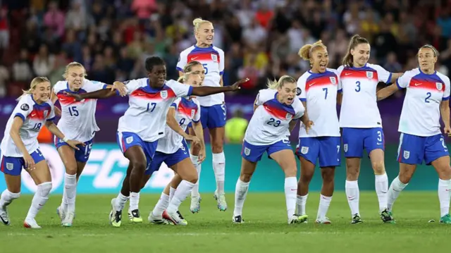 The Lionesses after the victory against Sweden