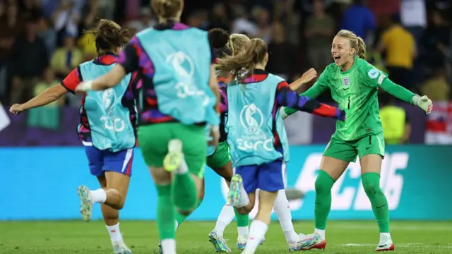 England players celebrate