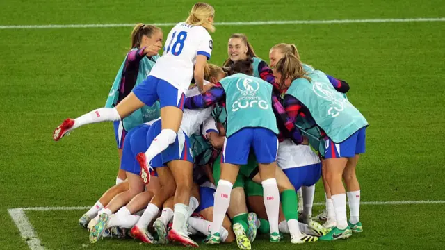 The Lionesses celebrating their win